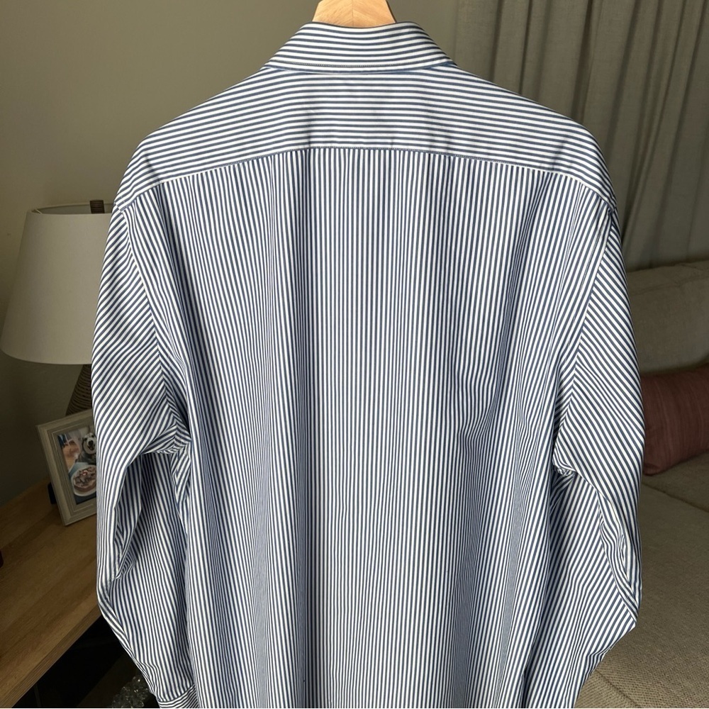 Ralph Lauren Classic Men’s Blue/white Striped L/S Button Up 17, 36/37 - Picture 7 of 10